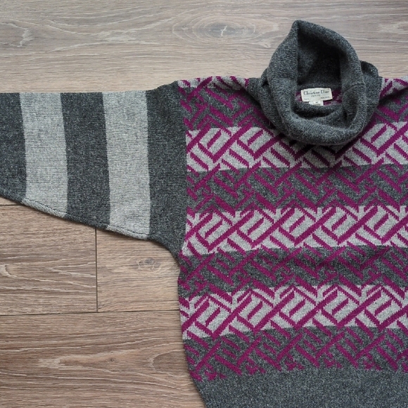 Vintage 80s 90s Christian Dior Sweater - Lambswool Angora Rabbit Hair - MP - Picture 5 of 8